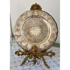 1881 Rogers Canada Silverplate Rosalie 7756 Pierced Rim Plate Vintage